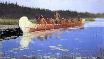Frederic Remington Painting - Radisson and Groseilliers Old American West Frederic Remington